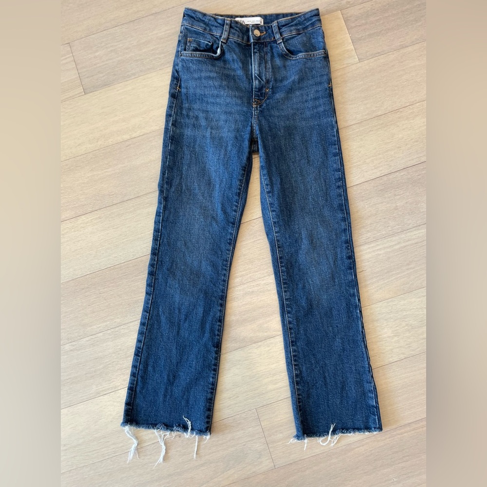 Zara cropped high rise jeans